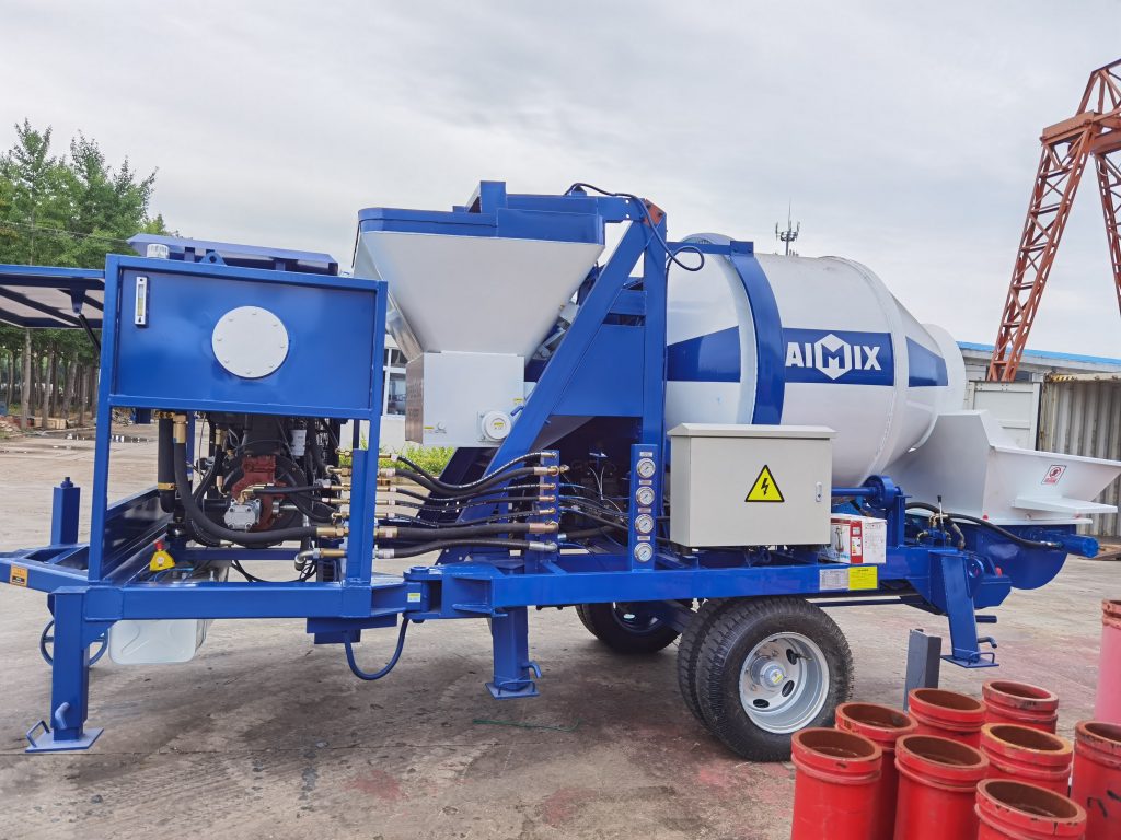 concrete mixer with pumps