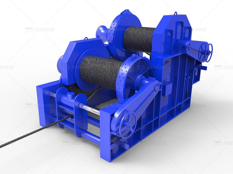 double drum hydraulic winch