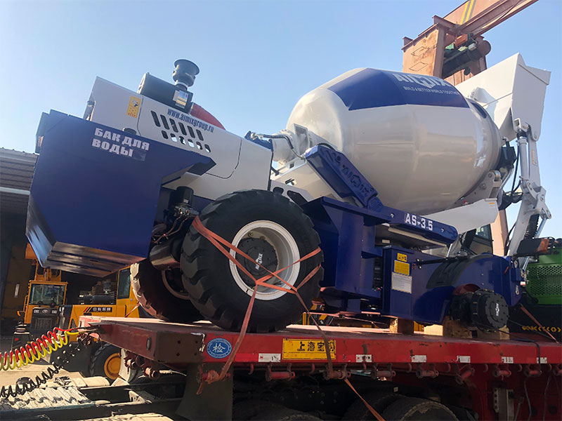 self loading concrete mixer machine