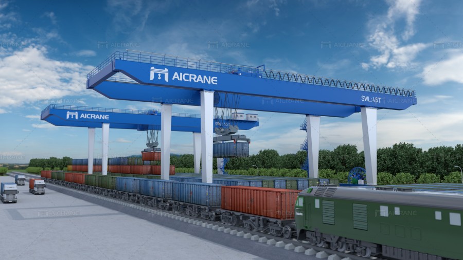 rail mounted container crane